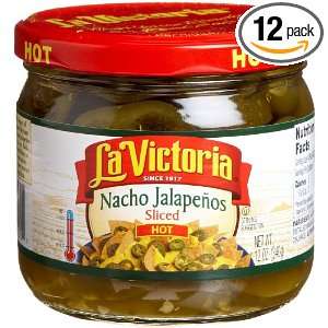 La Victoria Nacho Jalapeno, Sliced, Hot, 12  Ounce Glass Jars (Pack of 