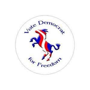 com Vote Democrat For Freedom PINBACK BUTTON 1.25 Pin / badge Donkey 
