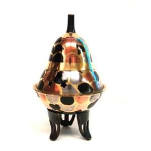  Multi Color Brass Charcoal/Cone Incense Burner   5 High Beauty