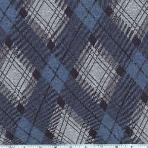   Jacquard Argyle Blue/Grey Fabric By The Yard Arts, Crafts & Sewing