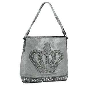   Gray Crown Stones Handbag ~ Alligator Day Bag 