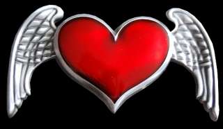 Winged Heart Buckle GÜRTELSCHNALLE Love Liebe Herz süß  