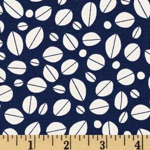  44 Wide Metro Cafe Coffee Beans Blue/White Fabric By The 