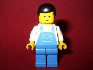 Lego Figur Zugarbeiter, blaue Latzhose aus 1067 4563 6481 6656 9610 