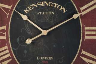   XL 80cm Oval Holz Wanduhr KENSINGTON Antik Uhr London Station Bahnhof