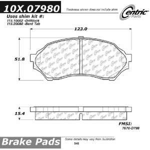  Centric Parts, 102.07980, CTek Brake Pads Automotive