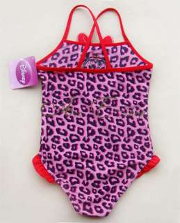 Leopard Minnie Mouse Girls SIZE 2 7Y Swimsuit Swimwear Swim Costume 