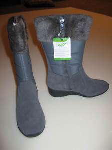 Lands End Girls Youth Fashion Wedge Boots Arctic Gray  