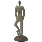   SOCCER PLAYER Sculpture 11 Stone w/ Metal Ball Contemporary Statue