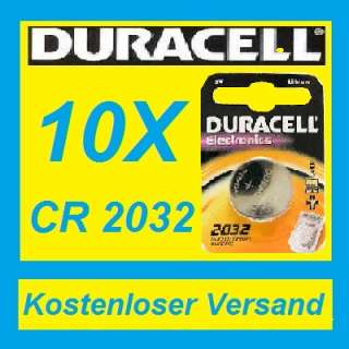 10x CR2032 batterie Duracell Knopfzellen Blister 2019  