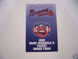 1990 Atlanta Braves Baseball Pocket Schedule  