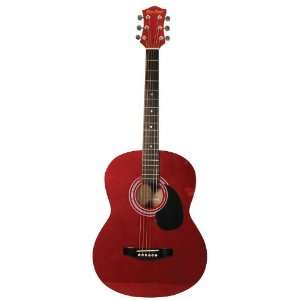  Main Street Acoustic Guitar   Transparent Red Musical 