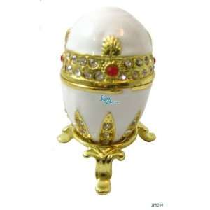 Golden Egg Bejeweled Swarovski Crystal Diamond Jewelry Trinket Box 
