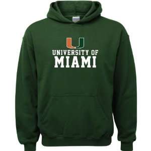 Miami Hurricanes Forest Green Youth Formal Hooded Sweatshirt  