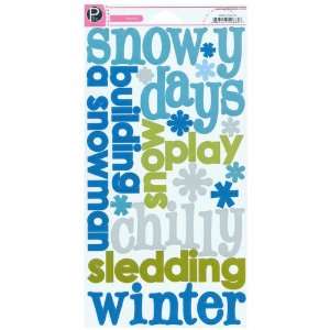  Pebbles Stickers   Snow Fun Phrases Arts, Crafts & Sewing