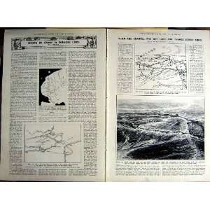 1922 ENGLISH CHANNEL MAP SEA PREHISTORIC TITANIA PALACE 