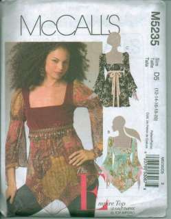 OOP McCalls Sewing Pattern Blouse Top Tunic Shirt Misses Plus Size 