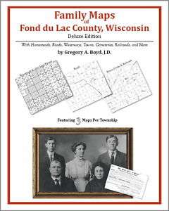 Family Maps Fond du Lac County Wisconsin Genealogy Plat  