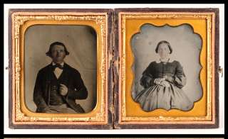 Two 1/6 RUBY AMBROTYPES in DOUBLE case AMERICAN INDIAN?  