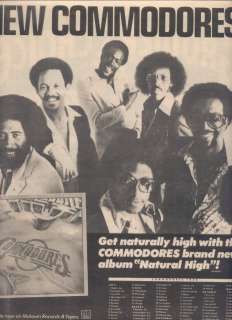 1978 THE COMMODORES POSTER TYPE TOUR AD  