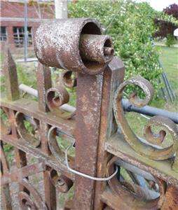 1850s VICTORIAN ANTIQUE OLD Hand Forged IRON Entry Gates  