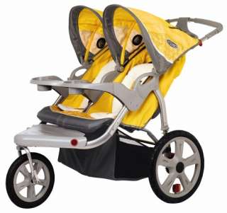   Grand Safari Swivel Double Baby Jogging Stroller 038675028203  