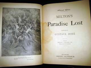 1880 PARADISE LOST JOHN MILTON GUSTAVE DORE ILLUS RARE  