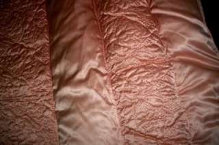   Glam Liquid Satin Puffy Comforter Quilt 2 Shade Peach,Intricate  