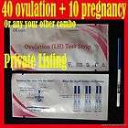 40 Ovulation 10 Pregnancy Test Strips or Any Your Combo