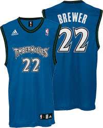Corey Brewer Jersey adidas Blue Replica #22 Minnesota Timberwolves 