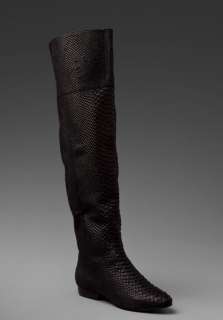 KELSI DAGGER Charmer Snake Flat Boot in Black at Revolve Clothing 