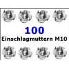 100 Einschlagmuttern Verzinkt M 10 für Klettergriffe bzw. Kletterwand 