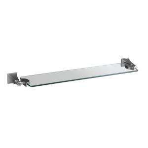   Wall Mount Glass Shelf in Brushed Chrome K 488 G at The Home Depot