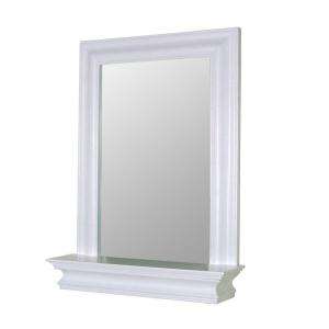   24 in. x 18 in. Framed Wall Mirror in White HD16650 at The Home Depot