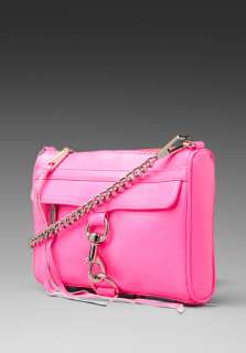 REBECCA MINKOFF Mini Mac Handbag in Neon Pink  
