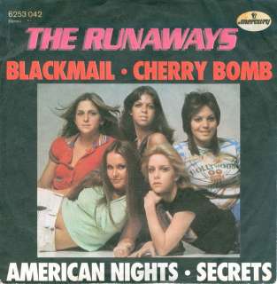 Single EP THE RUNAWAYS Cherry Bomb / Blackmail(1976)  