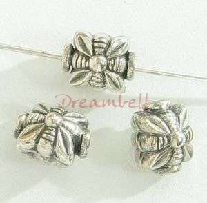 4x Bali Sterling Silver Cross Leaf Bead spacer 6mmx5mm  