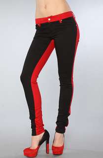 Tripp NYC The Split Leg Front and Back Pant in Black and Raspberry 