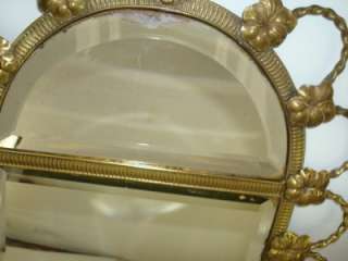 LATE 19th EARLY 20th CENT PAIR OF MIRRORS BRASS BEVELED  