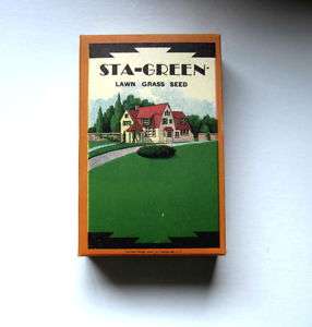 STA GREEN Vitnage Lawn Seed Box Art Deco & Bungalow  