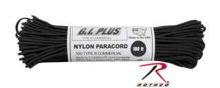 ParaCord Parachute Black 100% Nylon Cord Rope 613902030800  