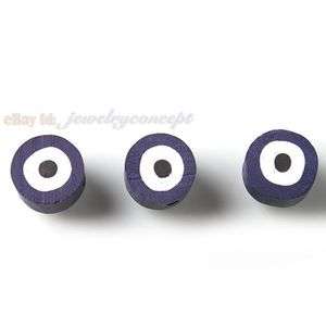 120pcs 111545 New Deep Purple Evil Eye FIMO Polymer Clay Bead Free P&P 