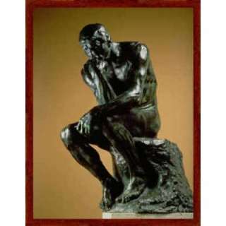 Bild mit Rahmen: Auguste Rodin, Der Denker, 1881, 50 x 66   Holz 