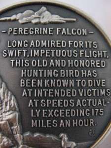   LONGINES WILDLIFE SERIES STERLING SILVER PEREGRINE FALCON COIN + GOLD