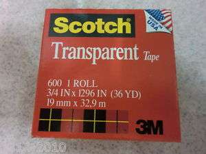 Scotch 3M Transparent Tape #600 x 1 roll  