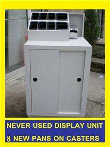 New Condiment Station Cabinet on Casters w 8 Trays 29w  