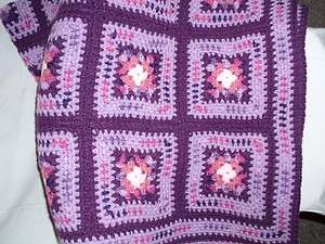 Shades of Purple Granny Square Afghan  