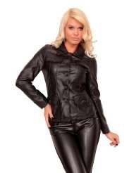 Astrapahl, trendige Damen Jacke, Lederjacke, kurz, Farbe schwarz