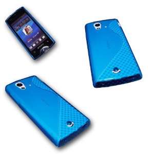 Silikon Rubber curve Handy Case Tasche Hülle Blau für Sony Ericsson 