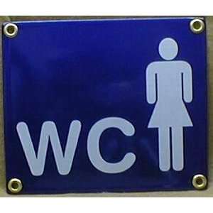 Emaille Schild WC Damen Toilette Damentoilette Kloschild 